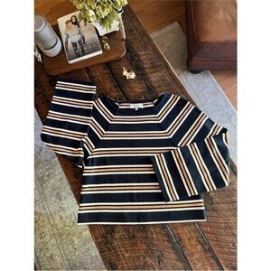 Madewell striped Metallic wide sleeve sweater size small